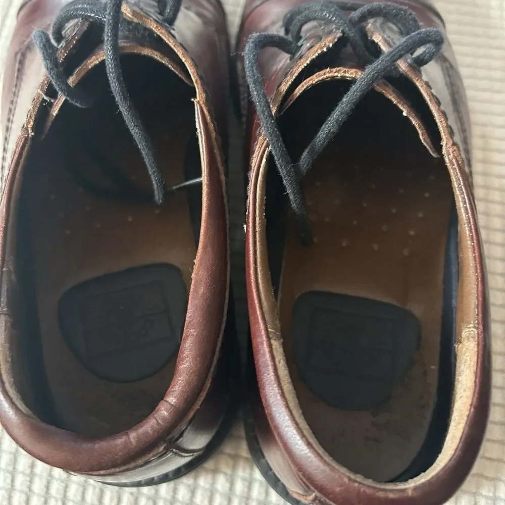 DOCKERS Mens Shoes 9 M Brown Leather Dress Oxfords Lace Up Cap Toe